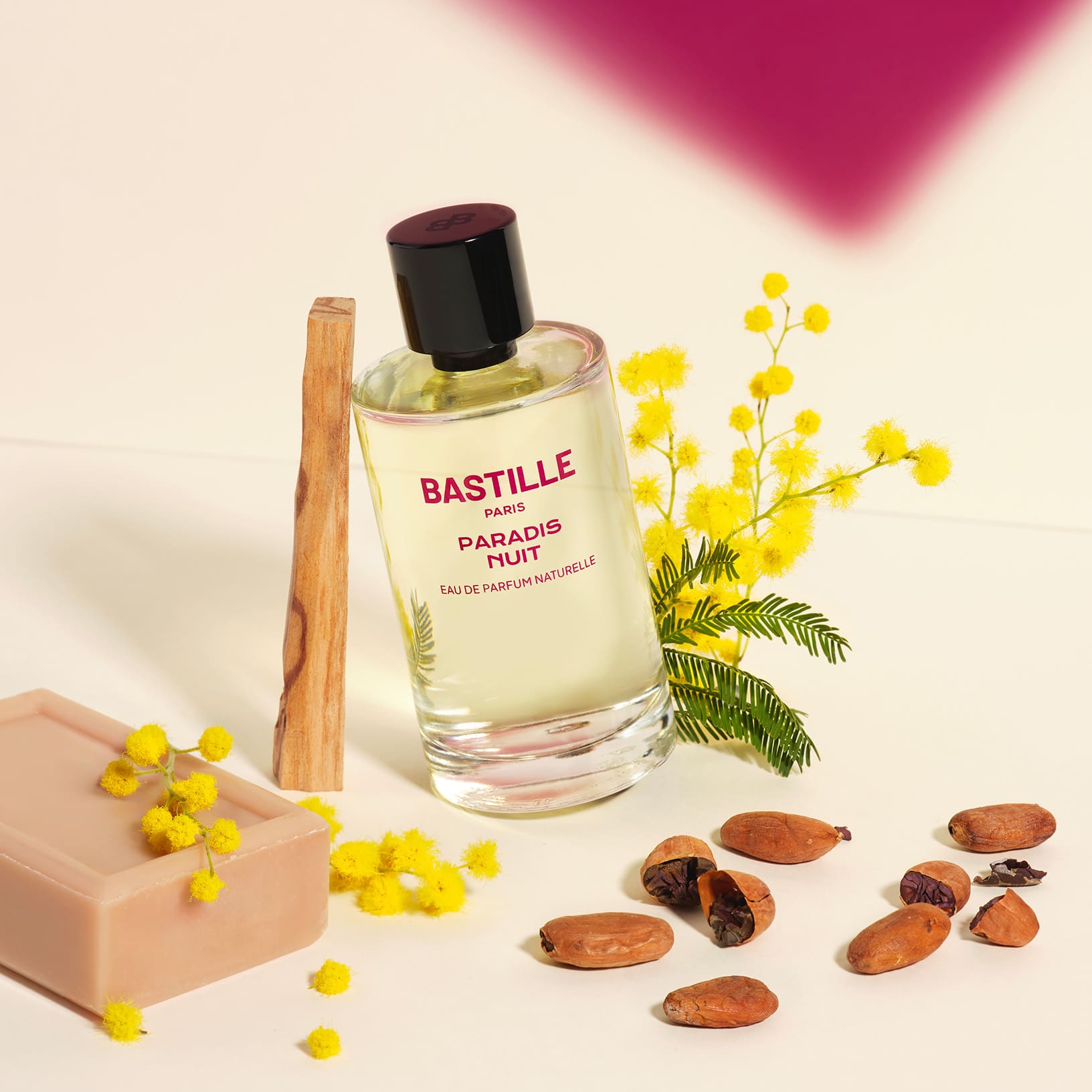Paradis Nuit Bastille Paris 100 ml bottle is a mysterious skin fragrance with sandalwood depth and warm bitter cocoa notes