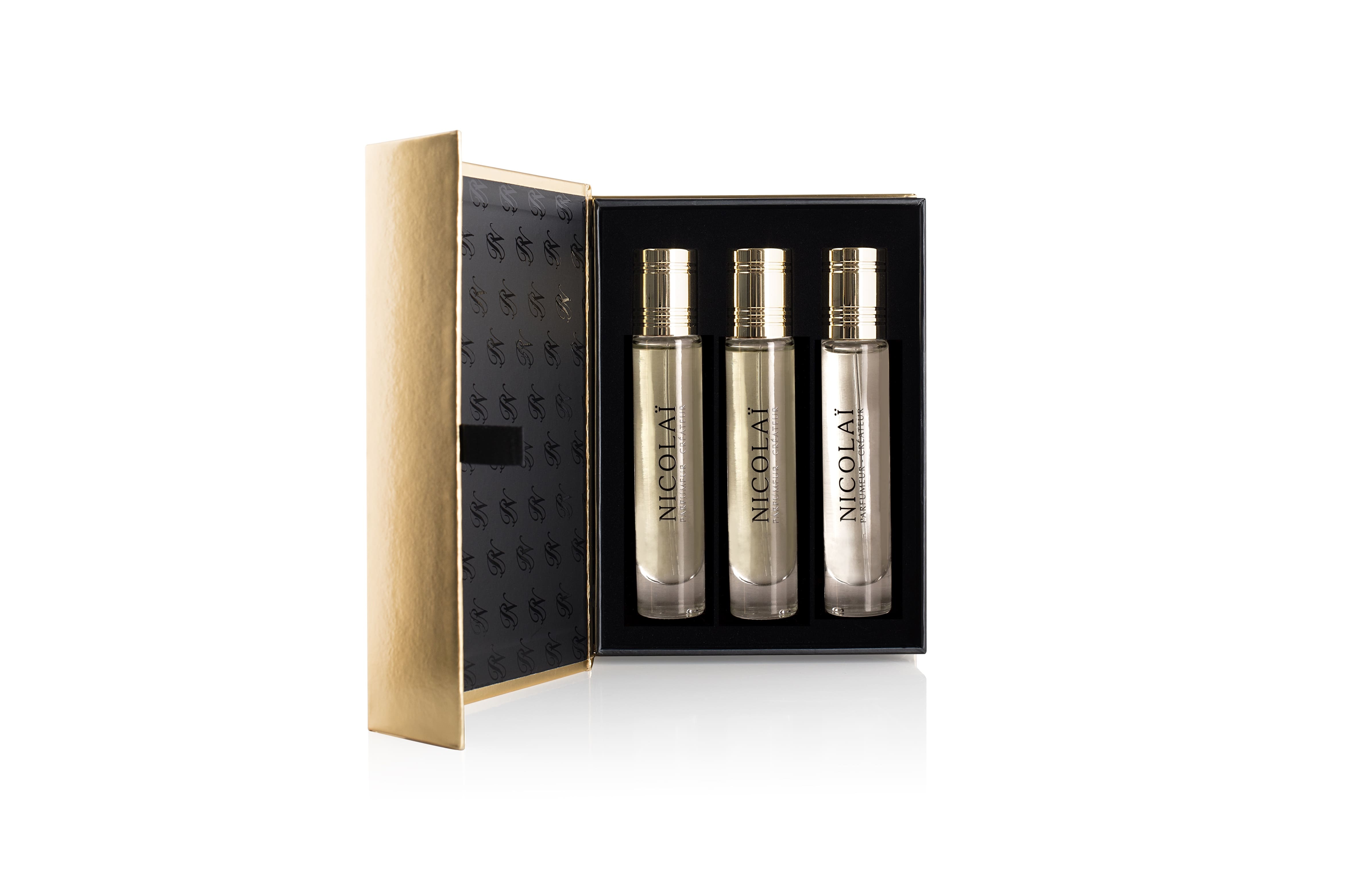 This Eau de Toilette de Nicolaï set features 3 x 15 ml travel sprays from a highly acclaimed fragrance house