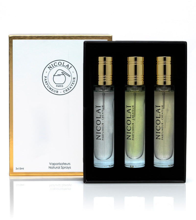Coffret Eaux Fraîches de Nicolaï 3x15ML offers a citrus gourmand fragrance with a really elegant grapefruit touch