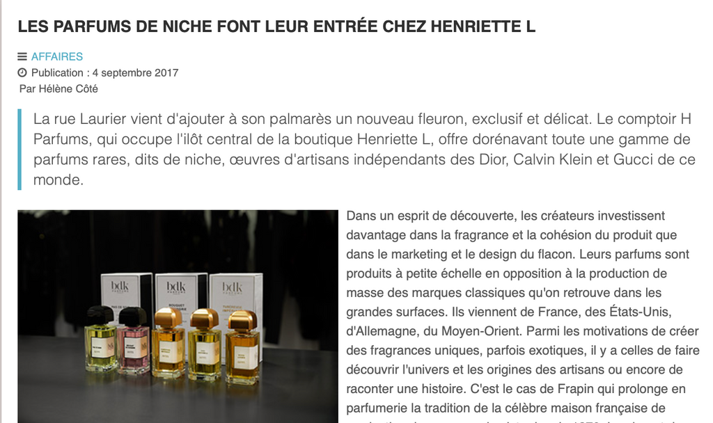 Niche Fragrances Make Their Debut At HENRIETTE L