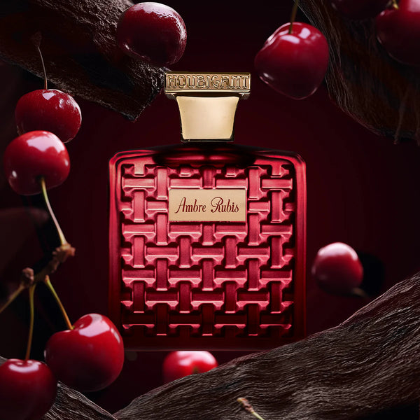 Luxurious 100ml Houbigant Ambre Rubis Eau de Parfum, unisex Oriental scent with red berries, pepper, orange, incense.